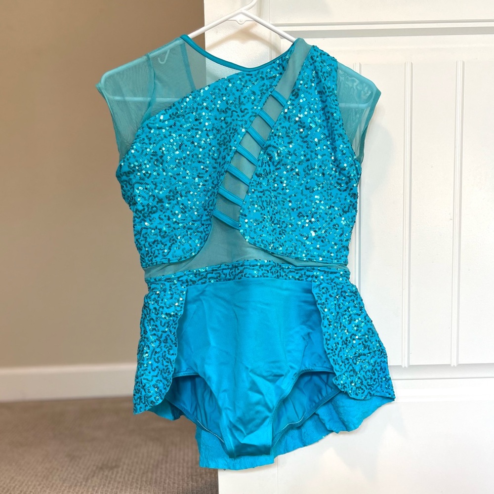 Kids Blue One Piece Dance Costume Sz XXL